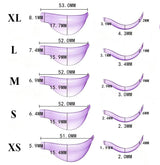 The Swing Shields size chart - XS through XL with dimensions