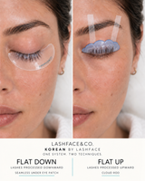 Korean by Lashface - one system, two techniques: Flat Down with Seamless Under Eye Patch and Flat Up with Cloud Rod