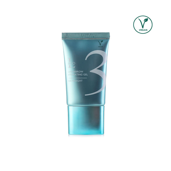 Product image of hydrating gel one piece with vegan symbol in top right corner.