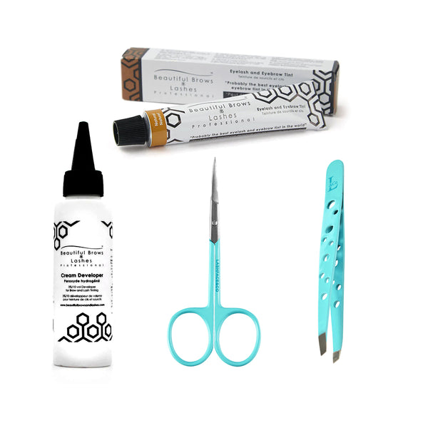 Brow Scissor + Original Tweezer + Tint + Peroxide Kit